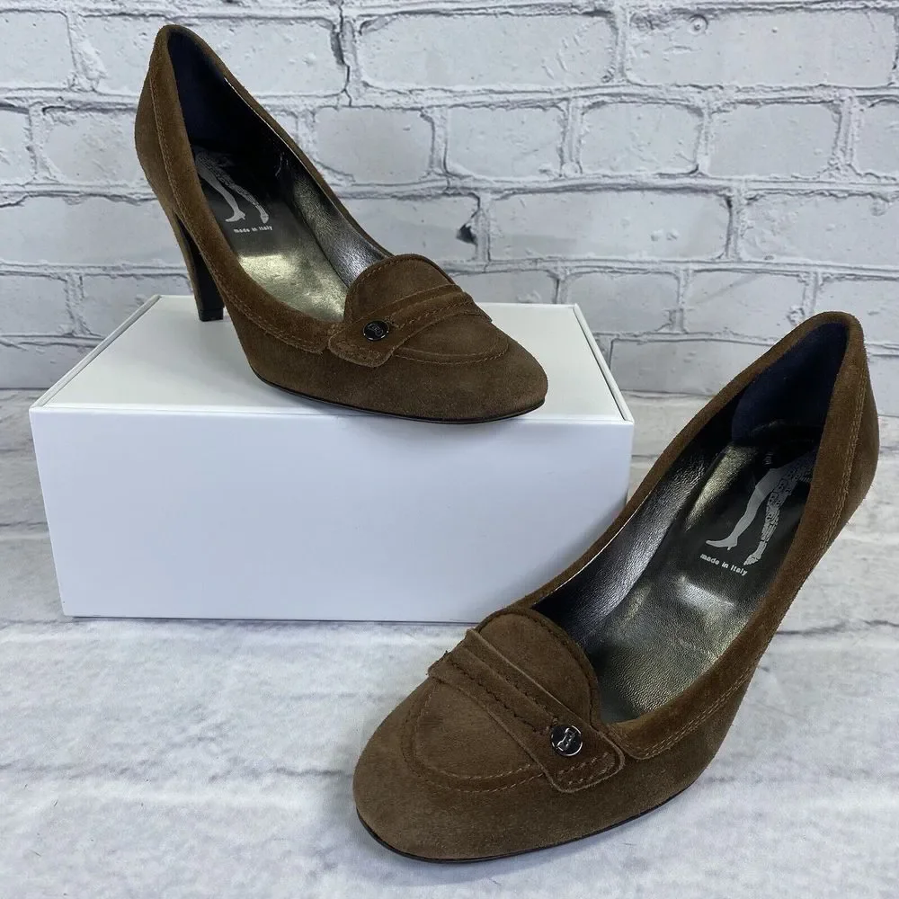 Belle By‎ Sigerson Morisson 4142 Sigaro Suede Designer Pumps Size 9.5 B Italy